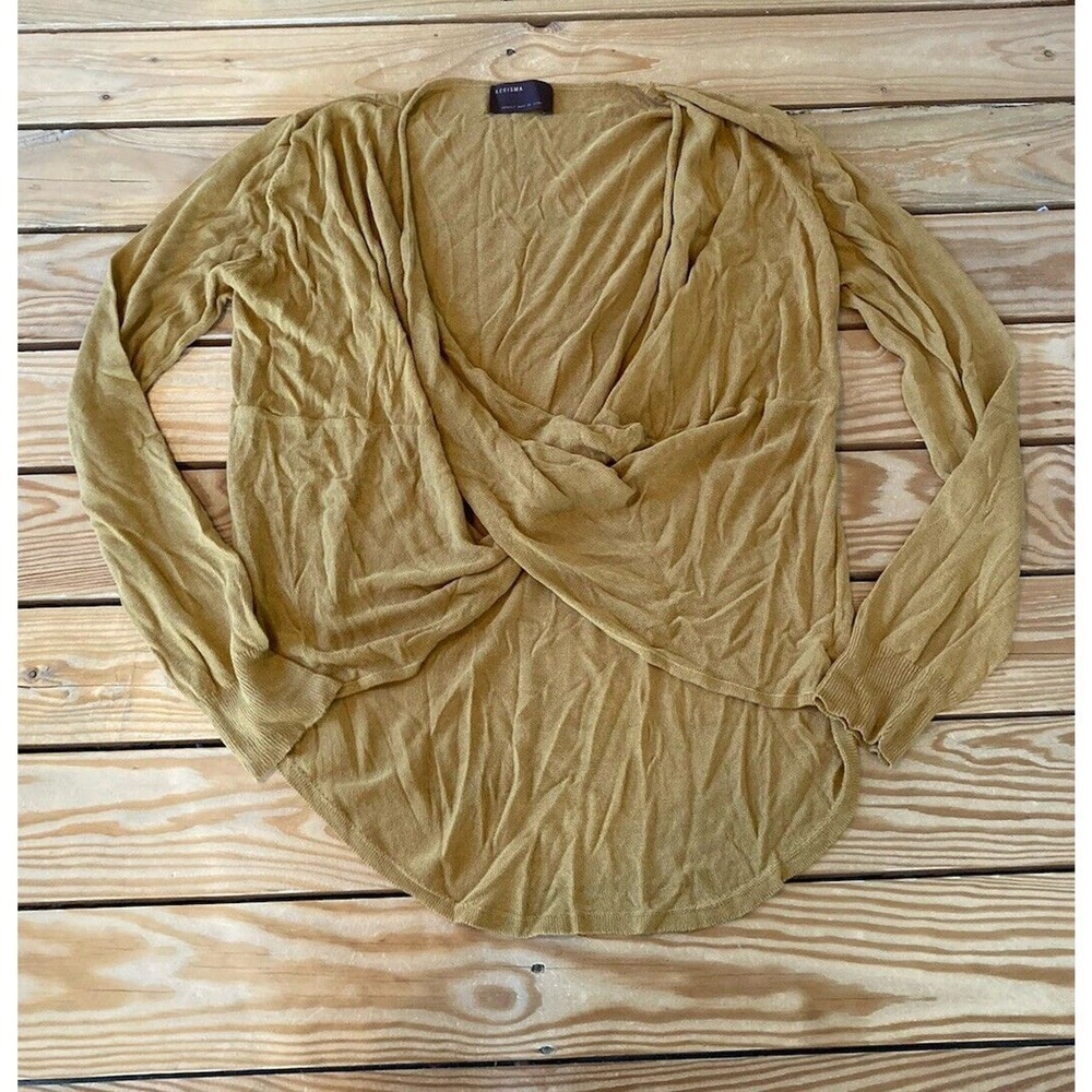 Kerisma Linen Cross Front Sweater Size S/M Women’s Mustard